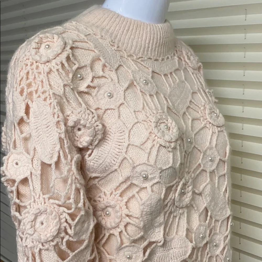 Gantos Vintage Silk Angora L-Wool Lt. Pink Sweater - Picture 12 of 12